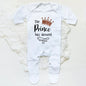 The Prince Has Arrived Print Baby Baby grow Sleepsuit Vest Bodysuit Newborn Boys Coming Home Hospital Clothes Infant Shower Gift
