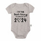 I'm the Best Thing 2024 Newborn Baby Clothes White Cotton Summer Bodysuits for Infants Short Sleeve Boys Girls Romper