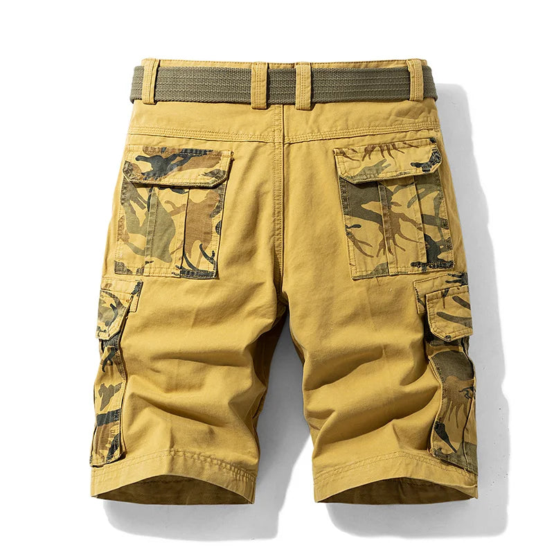 New Summer Men Cargo Camouflage Shorts Men's Cotton Beach Multi Pocket Shorts Man Spring Casual Joggers Shorts Male