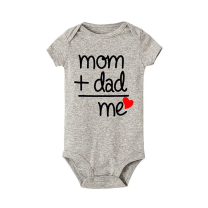 Mom Plus Dad Equals Me Baby Romper Clothes Boy Girl Newborn Bodysuit Toddler Infant Funny Cute Rompers Jumpsuit Outfits
