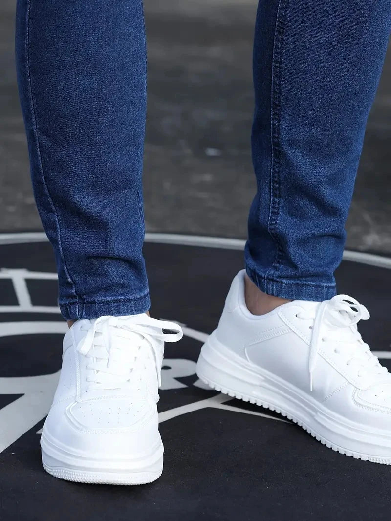 Man Pants Retro Washing Zipper Stretch Jeans Casual Slim Fit Trousers Male Plus Size Pencil Pants Denim Skinny Jeans for Men