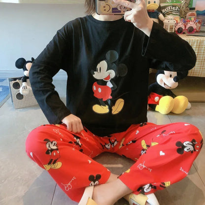 Women's Pajamas Sets Spring Autumn Two-Piece Cute Print Pajama Long Sleeve Pajama Home Clothes Two-piece