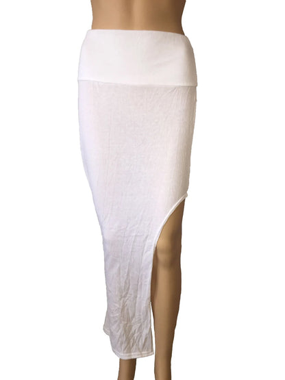 Fashion Split Skirts Women Sexy Long Sexy Skirts Open Side Split Skirt Long High Waist High Slit Maxi Skirt Black