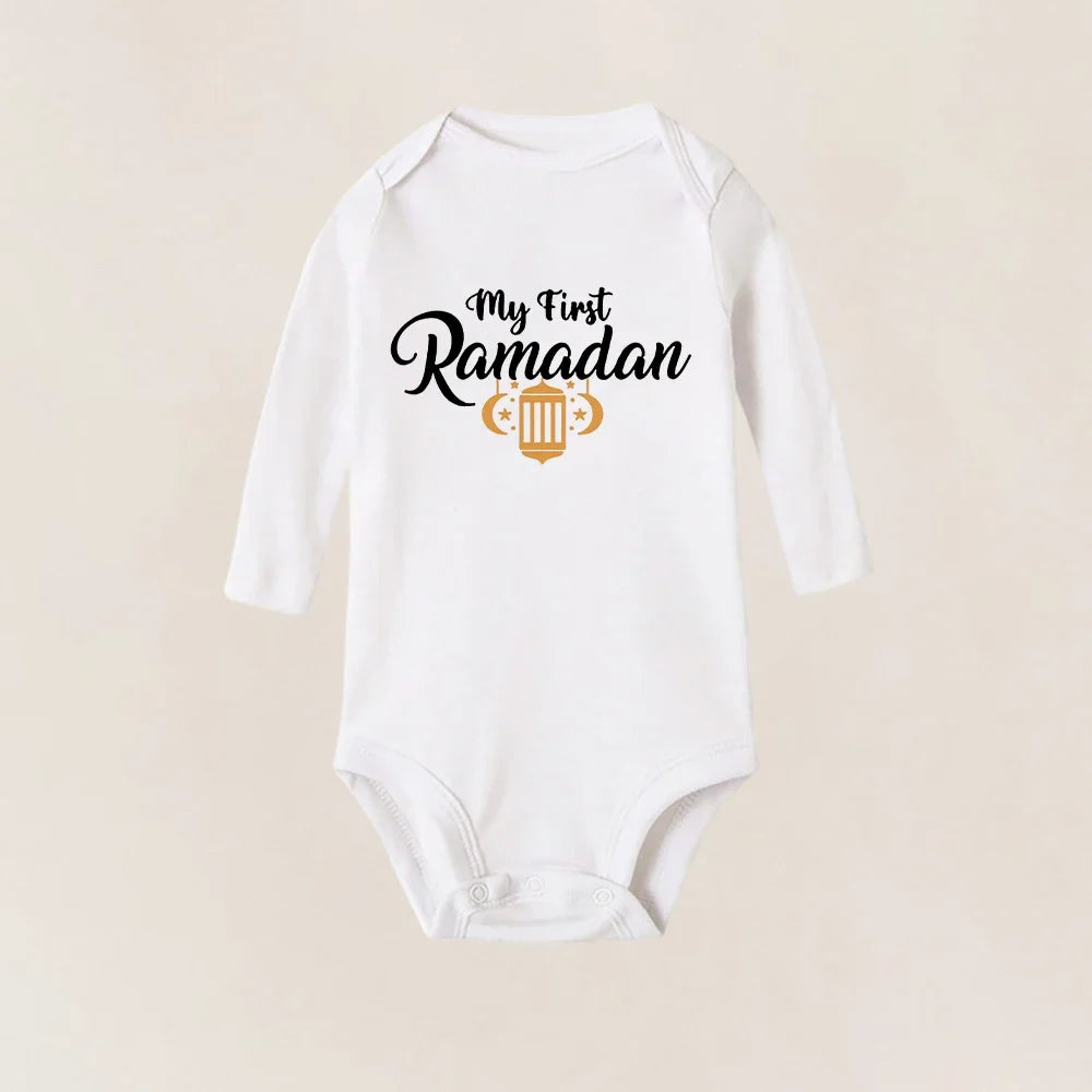 Baby's First Eid Bodysuit My First Eid Toddler Outfit Ramadan New Born Long Sleeve Romper Child Boy Girl Ramadan Clothes