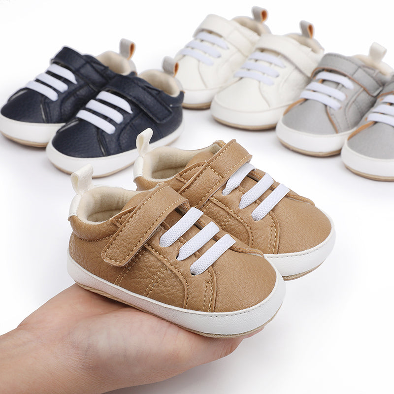Newborn Baby Girls Boys Sneakers PU Leather Anti-Slip Soft Sole Pre walker Toddler Casual First Walkers Infant Shoes For 0-18M