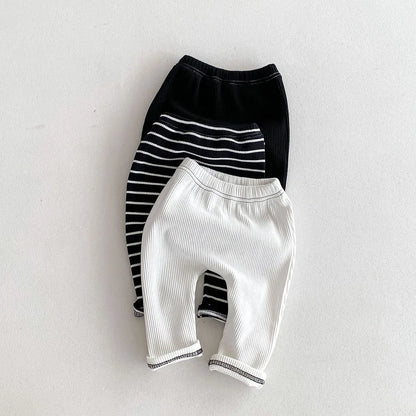 MILANCEL 2025 Autumn Baby Pants 0-3 Y Korean Style Toddler Girls Solid Big PP Leggings Infant Boys Cotton Slim Fit Trousers