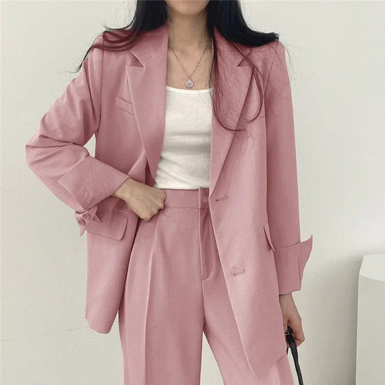 Fall Fashion Long Sleeve Blazer Mujer Pant Sets Blazers Women 2025 Casual Women's 2 Piece Outfit Set Suits Outwear
