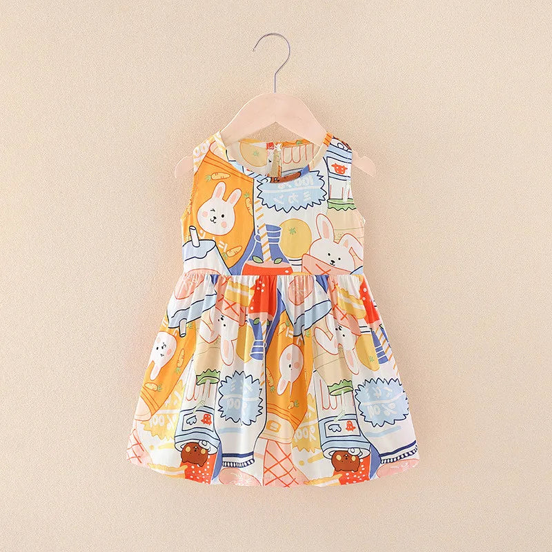 Baby Girls Clothes Summer Dress Flying Sleeve Newborn Infant Dresses Plaid Sleeveless Cotton Newborn Princess Dress Baby Girl