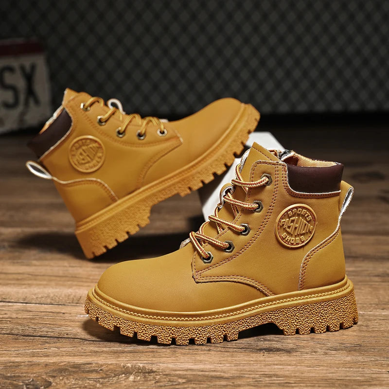 New Winter Spring Children Rubber Ankle Yellow Snow Black Boots For Girls Boys Boots Casual Kids Toddler Shoes Sneakers Footwear