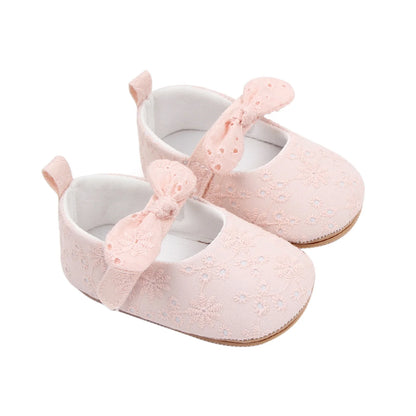 Toddler Baby Girls Sweet Princess Shoes Soft Bow knit Flower Non-slip Bottom First Walker Shoes Toddler Babies Crib Shoes