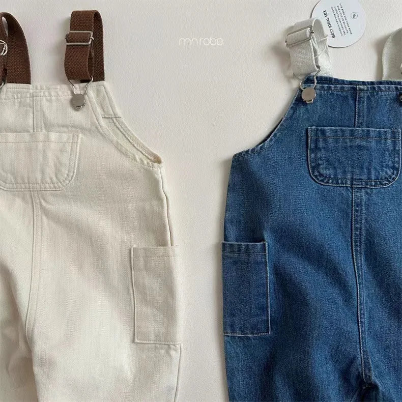 Baby Clothing Simple All Match Denim Overalls 2025 Spring and Autumn New Fashion Casual Pants Boys Girls Baby Loose Pants