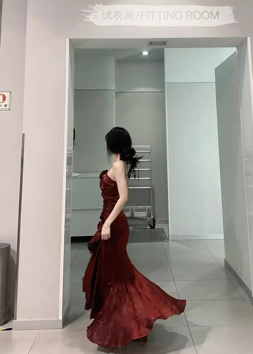 Korean Vintage Velvet Long Dress Women Luxury Slim Mermaid Spaghetti Strap Floral Dress Elegant Sexy Casual Evening Party Dress