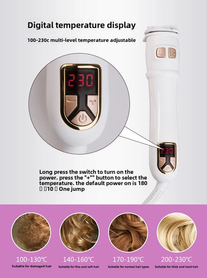 Automatic Hair Curler 1.1inches Rotating Curling Iron with LED Display Fast Heating Curling Wand Hair Curler for Home Travel Use