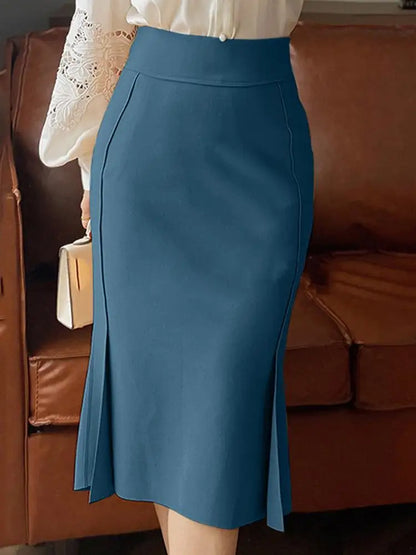 ZANZEA Package Hip High Waist Fishtail Skirts Elegant Women Evangelical Knee-length Saias Office Mermaid Skirts Fashion 2025
