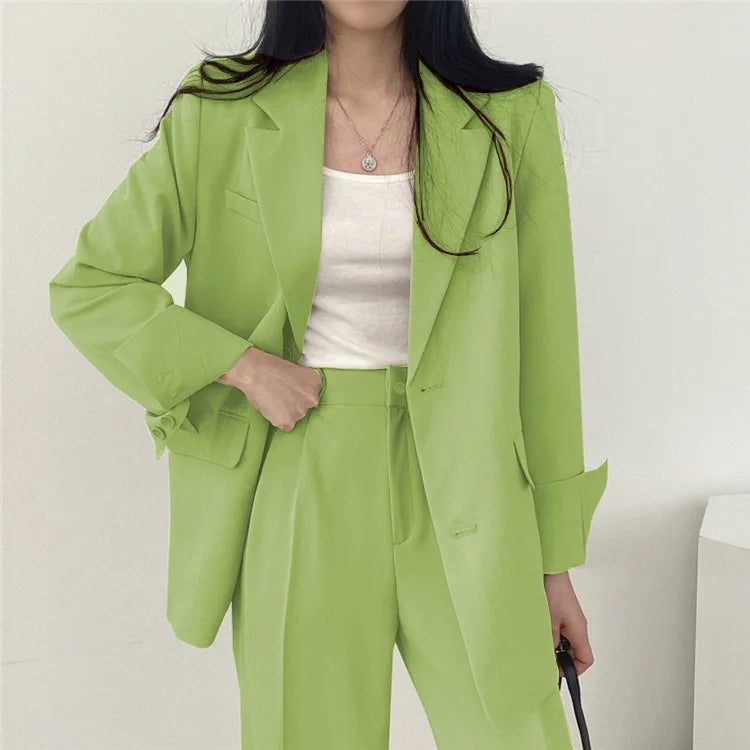 Fall Fashion Long Sleeve Blazer Mujer Pant Sets Blazers Women 2025 Casual Women's 2 Piece Outfit Set Suits Outwear