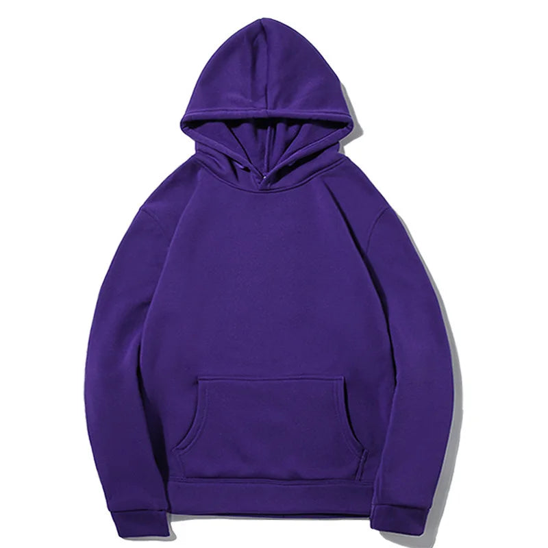 New Fashion Loose Hoodies For Men Spring and Autumn Casual Hooded Sweatshirt Men's Simple Tops Solid Color Thick Clothing Male