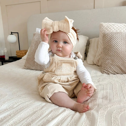 2025 Lorrainian 3-24M Baby Girl Summer Overalls Infant Wide Leg Solid Color Jumpsuit Front Pocket Suspender Pants Outfits
