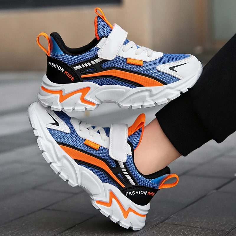 Lightweight Children's Black Sneakers Breathable Mesh for Boys School Casual Walking Shoes Non slip Sport Kids Girl Running Shoe