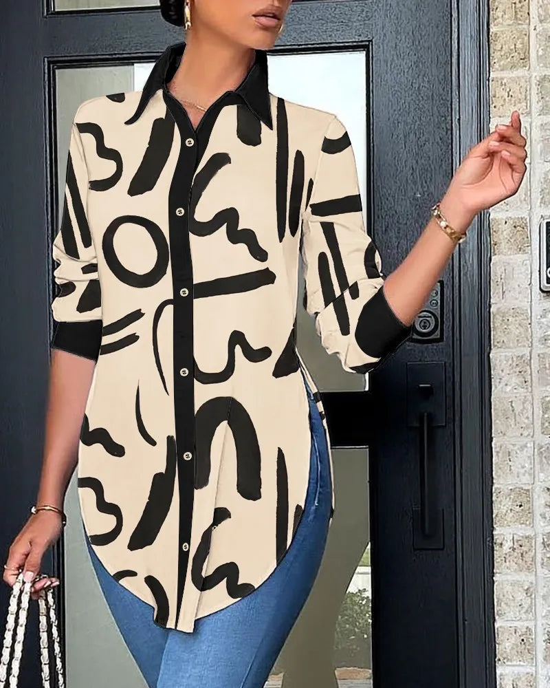 Women White Blouse 2025 Fashion Shirts Elegant Asymmetrical Tops Casual Long Sleeve Tunic Solid Color