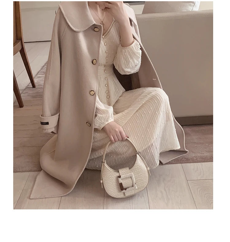 2025 Summer New Women Fashion Elegant White Midi Dresses Vintage Princess Female Party A Line Clothes Prom Robe Vestdios