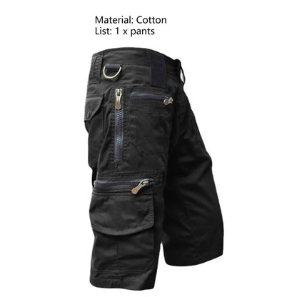 Stylish Short Pants Mid Waist Summer Cargo Shorts Sweat absorbing Zipper Pocket Pants