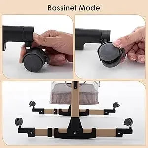 Baby Crib,3 in 1 Baby Bassinet Bedside Crib Adjustable Portable Bed for Infant, Baby Newborn Must Have Bed