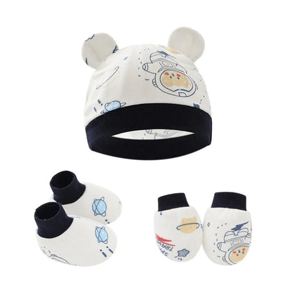 Baby Anti Scratching Cotton Gloves Hat Foot Cover Set Socks Kit Accessory for Newborn Baby Girls Boys Baby Shower