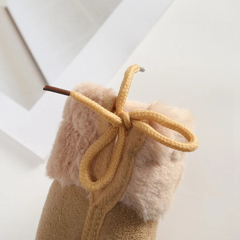 Winter Plus Velvet Snow Booties For Baby Warm Boots Shoes baby Girl Shoes Pompom Soft Sole Indoor Walking Shoe