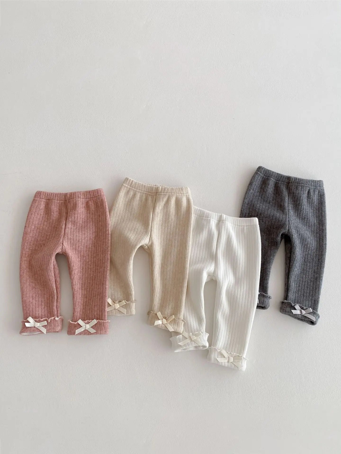 2025 Winter New Baby Plus Velvet Thick Leggings Cotton Girls Cute Bow Warm Trousers Infant Fleece Casual Pants Toddler Clothes