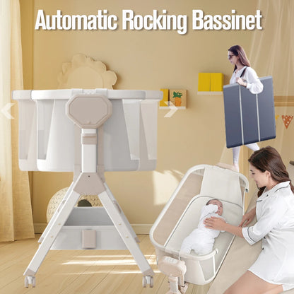 Rocking Baby Bassinet, Baby Cribs, Newborn Co-Sleeper, Infant Beside Sleeper, Unisex Baby Bed Cribs, Portable Travel Crib,Cradle