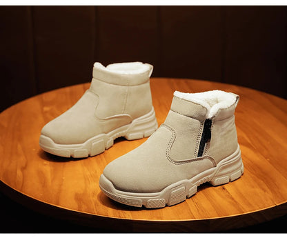 Girl's Snow Boot Winter Cotton Children's Shoes Outdoor Warm Plush Non-slip Simple Fashion Hard-wearing Boys Boots New Style