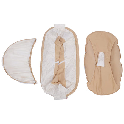 Electric Baby Crib Cradle Auto-Swing Newborn  Sleep Bed Infant with Bluetooth khaki