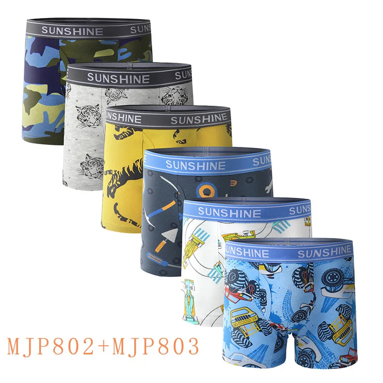 6 Pcs Baby Toddler Boys' Underwear,  100% Cotton Kids Underwear, Little Boys Briefs Soft Dinosaur Boxer Briefs
