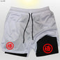 Goku Anime Running Shorts Men Fitness Gym Training 2 in 1 Sports Shorts Quick Dry Workout Jogging Double Deck Shorts