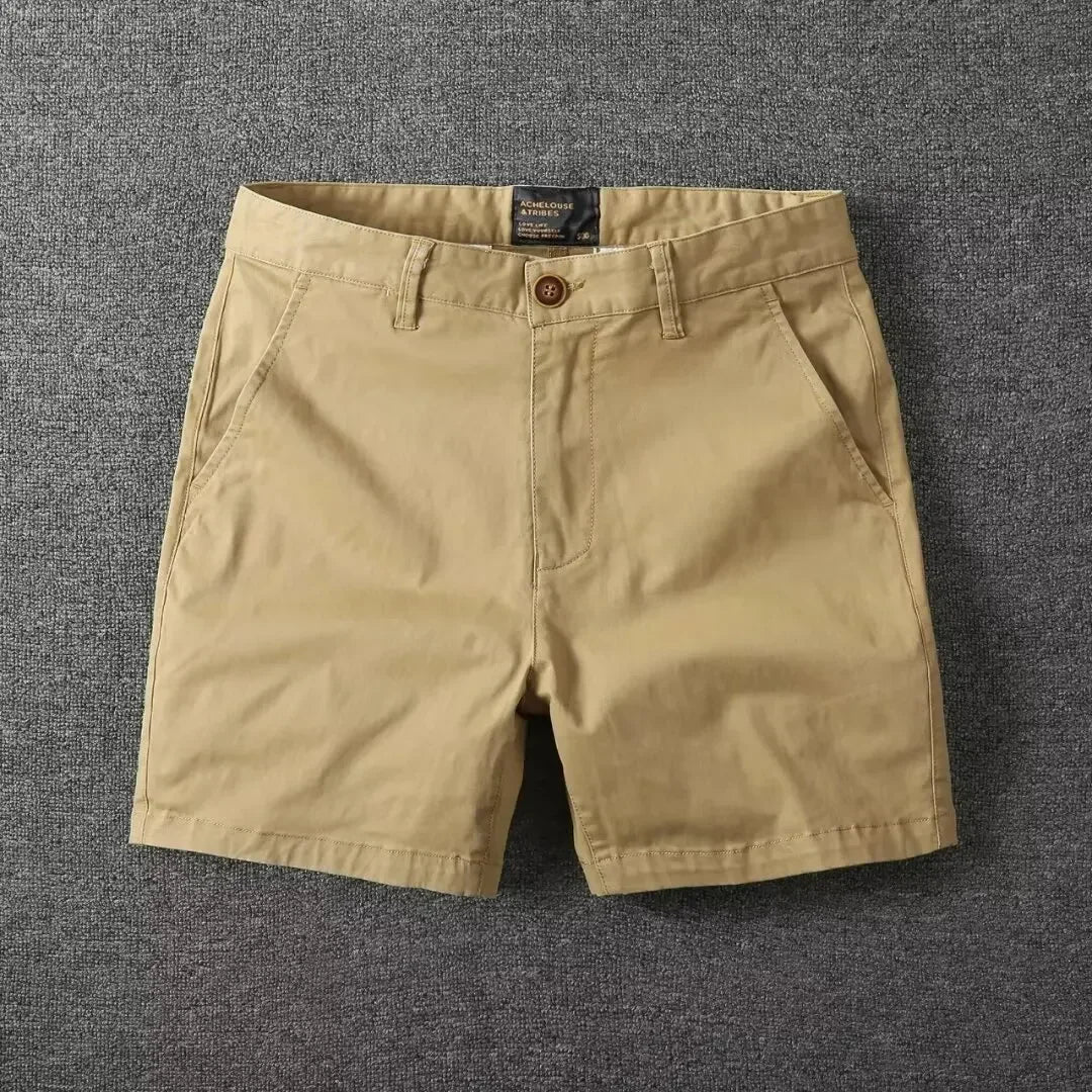 Men's Casual Cotton Shorts Summer Solid Color Slim Fit Loose Fit Thin Three-quarter Length Pants  Workwear