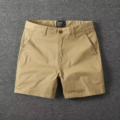 Men's Casual Cotton Shorts Summer Solid Color Slim Fit Loose Fit Thin Three-quarter Length Pants  Workwear