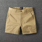 Men's Casual Cotton Shorts Summer Solid Color Slim Fit Loose Fit Thin Three-quarter Length Pants  Workwear