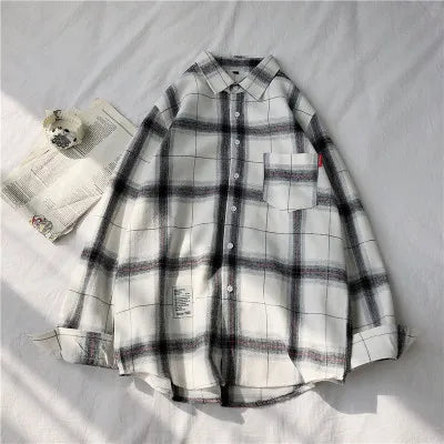 New Spring Long Sleeve Red Black Plaid Shirt Men Slim Fit Cotton Casual Shirts Men Clothing Coat Fashion Brand M-3XL
