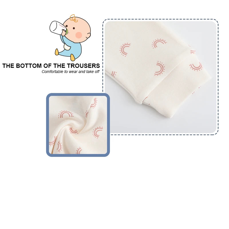 Kiddiezoom 5 Pcs Fashion Baby Boy Girl Pants 0-12Months 100%Cotton Soft Newborn Leggings