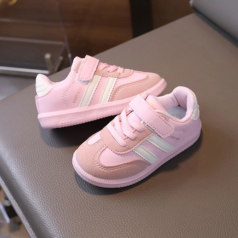 PU Leather Sport Shoes For Children Soft-soled Waterproof Girl's Sneakers Ergonomics Anti-slippery Toddler Shoes For Kids