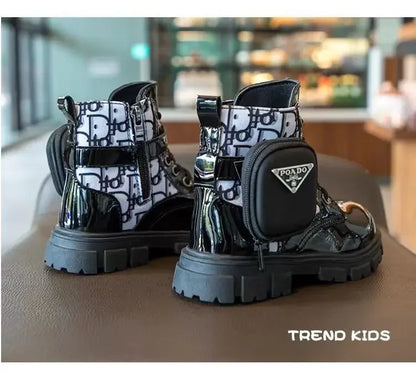 Spring and Autumn Girls Kids Shoes Ankle Boots Fashion British Style Single Boot Soft Sole Versatile Children's  Leather Shoes