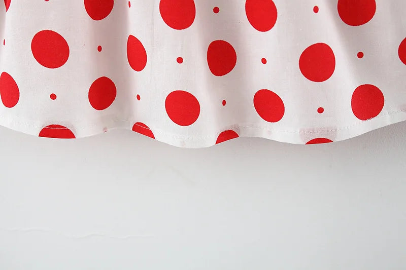 New In Summer Baby Girl Clothes Korean Cute Bow Dot Sleeveless Cotton Princess Dress+ Sunhat Toddler Dresses Sets BC007-1