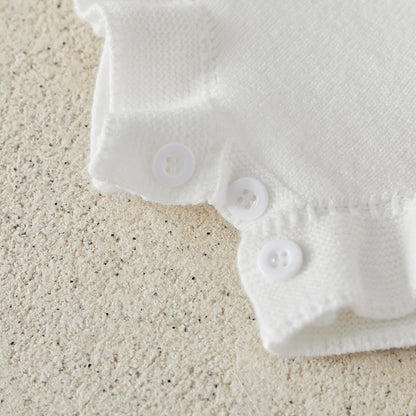 Suefunskry Baby Girl Overalls, Sleeveless Bows Pattern Knit Romper Bodysuit Spring Fall Clothes for Casual Daily