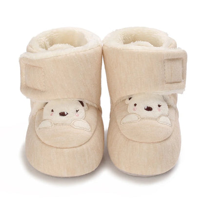 Winter Snow Baby Boots Cute Bear Warm Booties For Kids Soft Sole Infant Newborn Toddler Baby Girl Shoes