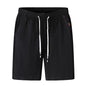 New Men's Cotton Linen Shorts Pants Male Summer Breathable Solid Color Linen Trousers Fitness Streetwear Loose Lace up Bottoms