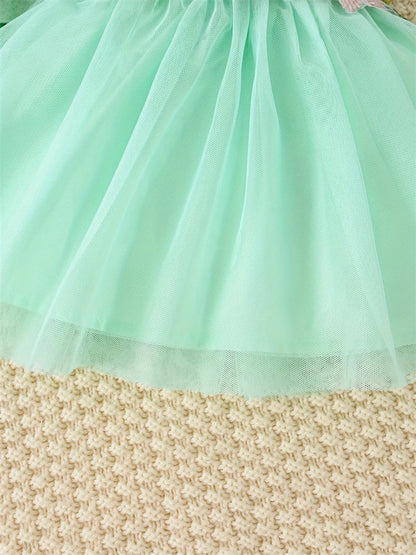 Newborn 2025 Baby Girls Dress Summer Waist Flower Vest Sleeveless Short Top Sweet Girl Lace Mesh Dress