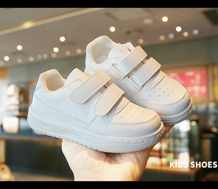 Autumn Kids White Sneakers Leisure Soft Bottom Fashion Boys Girls Sport Shoes All-match Children Trainers Non-slip Running Shoes