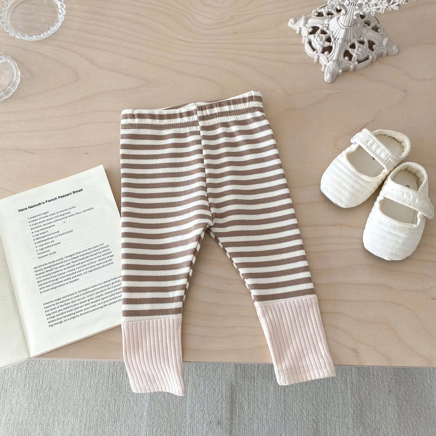 2025 Autumn New Baby Leggings Cotton Girls Striped Patchwork Leggings Infant Stretch Pants Toddler Trousers Boys Clothes