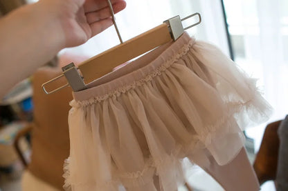 MILANCEL New Autumn Baby Children's Skinny Pants Culotte 1-4Y Girls Sweet Mesh Skirt Leggings Kids Trousers