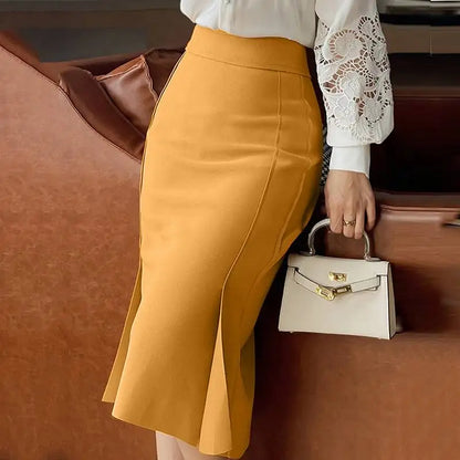 ZANZEA Package Hip High Waist Fishtail Skirts Elegant Women Evangelical Knee-length Saias Office Mermaid Skirts Fashion 2025